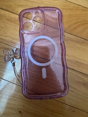 Wavy glittery Purple iPhone 15 Pro Max with MagSafe Case